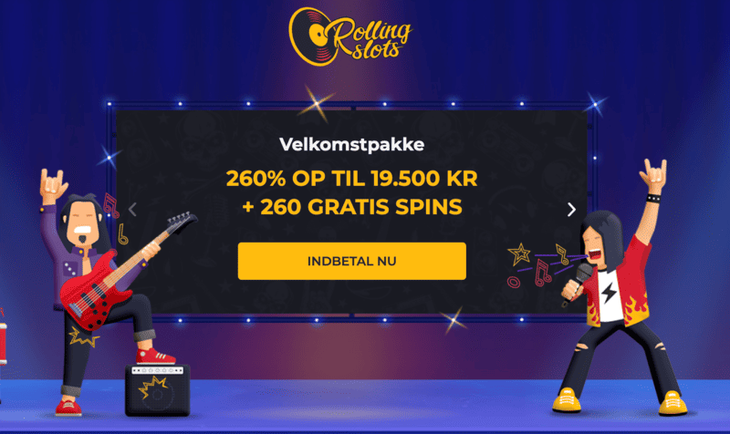 Rolling Slots - udenlandsk casino 260% bonus